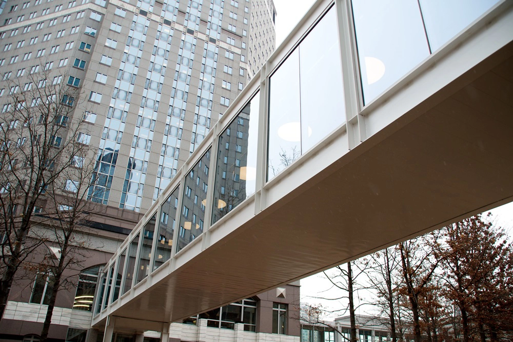 exterior of skyway from below